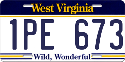WV license plate 1PE673