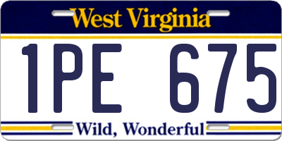 WV license plate 1PE675
