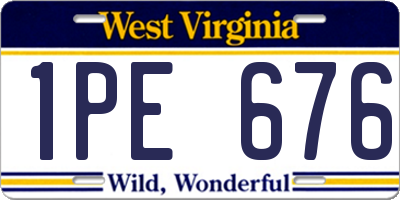 WV license plate 1PE676
