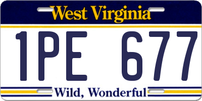 WV license plate 1PE677