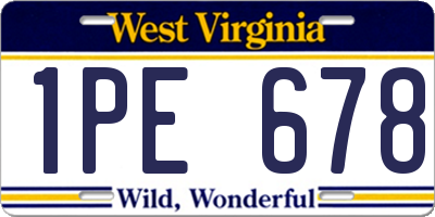 WV license plate 1PE678