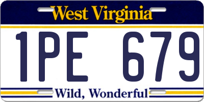 WV license plate 1PE679