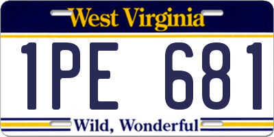 WV license plate 1PE681