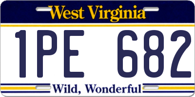 WV license plate 1PE682
