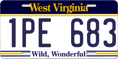 WV license plate 1PE683