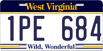 WV license plate 1PE684