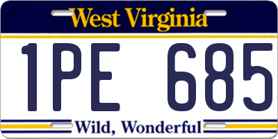 WV license plate 1PE685