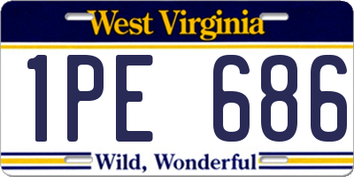 WV license plate 1PE686