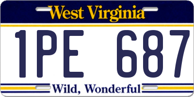WV license plate 1PE687