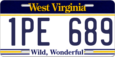WV license plate 1PE689