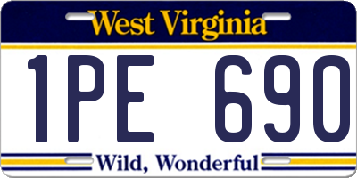 WV license plate 1PE690