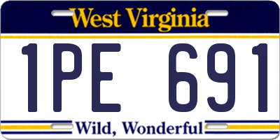WV license plate 1PE691