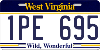 WV license plate 1PE695