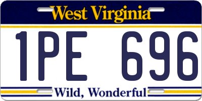 WV license plate 1PE696