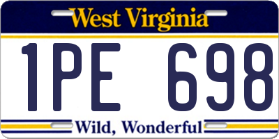WV license plate 1PE698