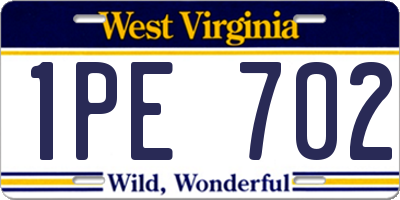 WV license plate 1PE702