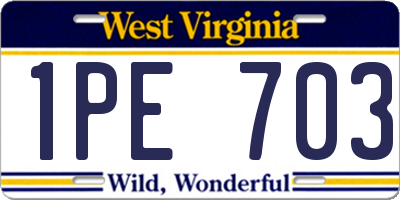 WV license plate 1PE703