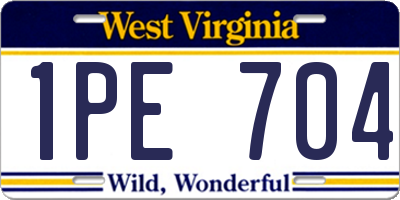 WV license plate 1PE704