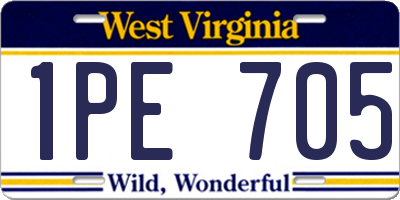 WV license plate 1PE705