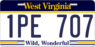 WV license plate 1PE707