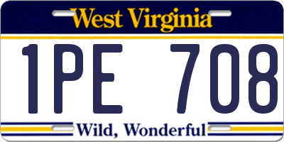 WV license plate 1PE708