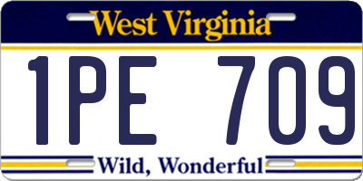 WV license plate 1PE709