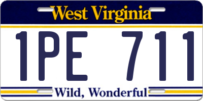 WV license plate 1PE711