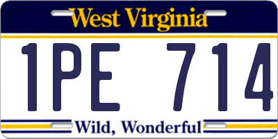 WV license plate 1PE714