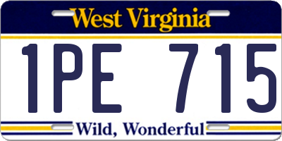 WV license plate 1PE715
