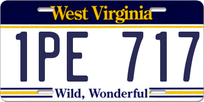 WV license plate 1PE717