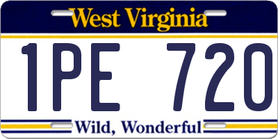 WV license plate 1PE720