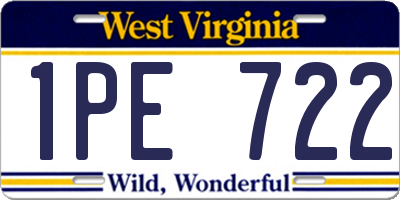 WV license plate 1PE722