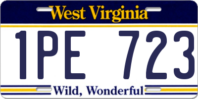 WV license plate 1PE723