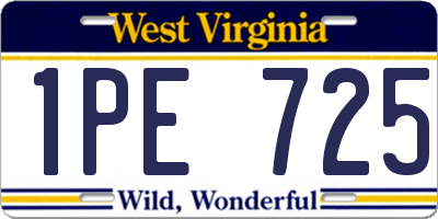 WV license plate 1PE725