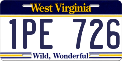 WV license plate 1PE726