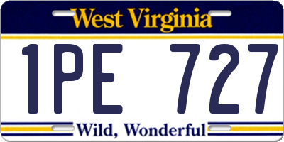 WV license plate 1PE727