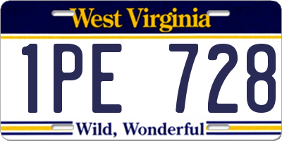 WV license plate 1PE728