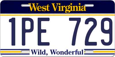 WV license plate 1PE729