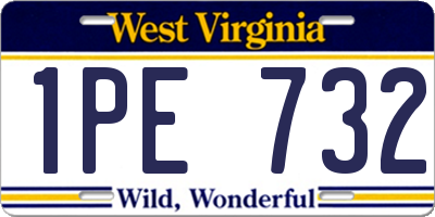 WV license plate 1PE732