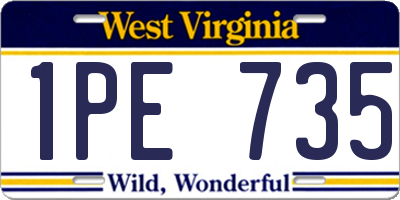 WV license plate 1PE735