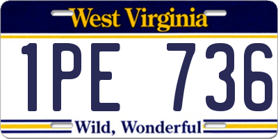 WV license plate 1PE736