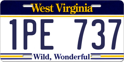 WV license plate 1PE737