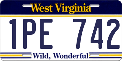 WV license plate 1PE742