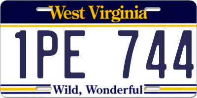 WV license plate 1PE744