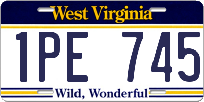 WV license plate 1PE745