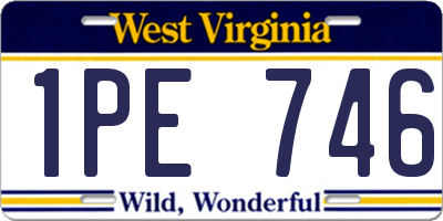 WV license plate 1PE746