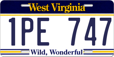 WV license plate 1PE747