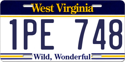 WV license plate 1PE748