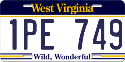 WV license plate 1PE749