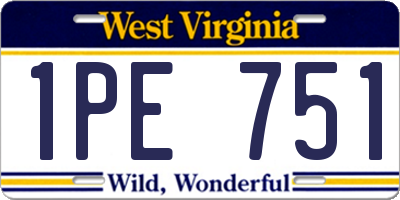 WV license plate 1PE751